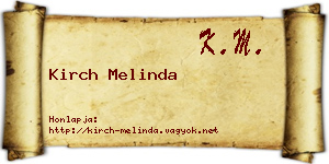 Kirch Melinda névjegykártya